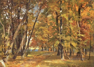 Bosque Painting - A principios de otoño de 1889, el paisaje clásico del bosque de Ivan Ivanovich.